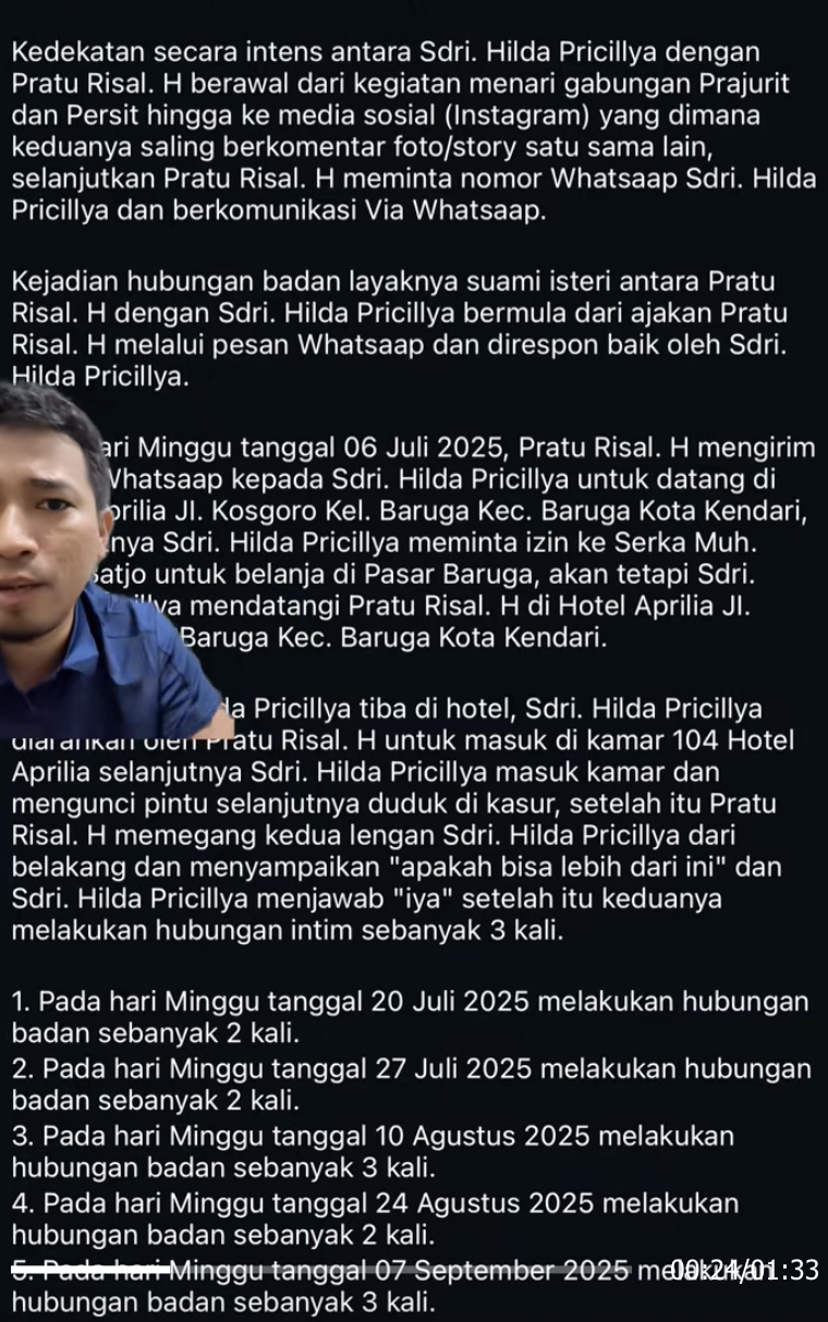 Kronologi kasus Hilda Pricillya dan Pratu Risal H